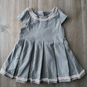 NWT TAHARI girls pleated mini party dress gold buttons up back size 4T